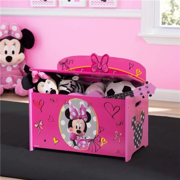 Delta Children Deluxe Toy Box, Disney Minnie Mouse - Picture 9 of 16